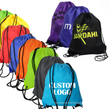 Factory Price Custom Promotional Sports Backpack Bag 210D Polyester Draw String Bag Packing Printing Custom Logo Drawstring Bag